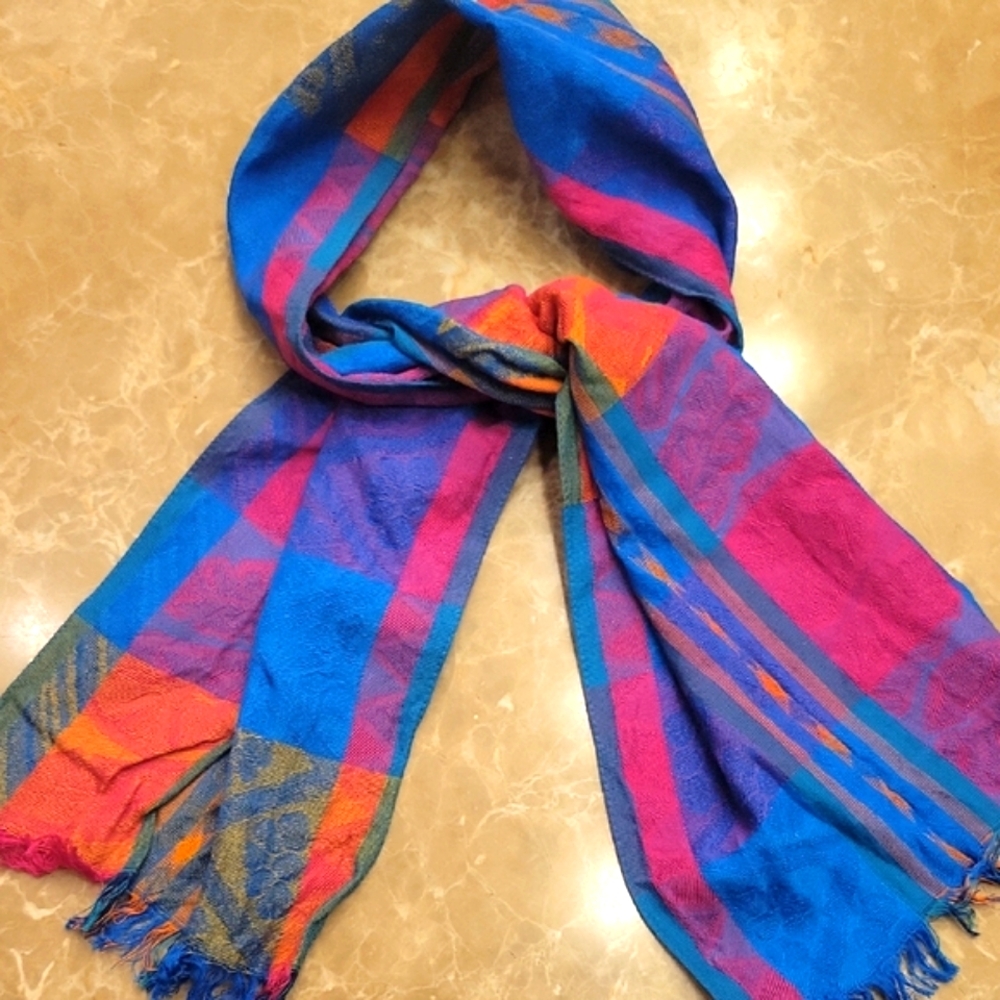 Vibrant Multicolor Plaid Scarf